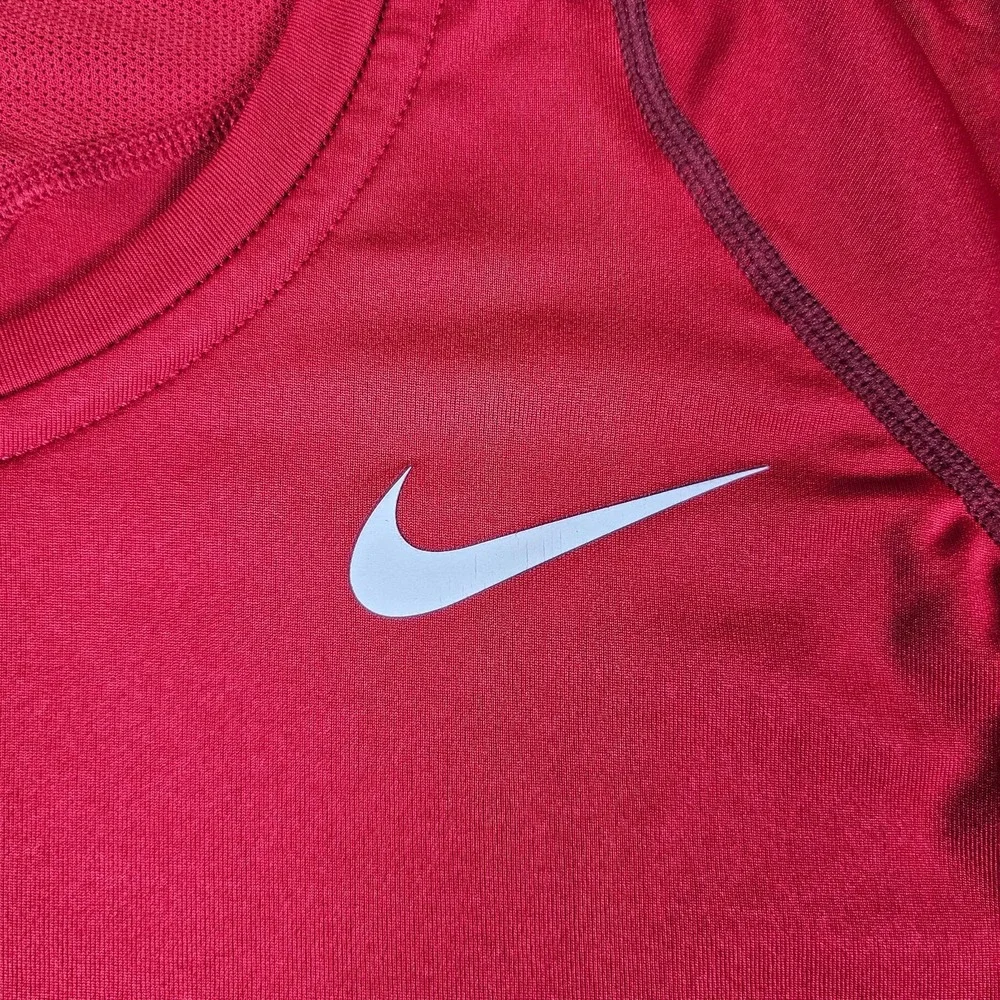 Nike Pro Base Layer Shirt Mens Extra Large Red Long Sleeve Fitted Dri-Fit Crew